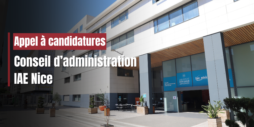 Appel à candidatures : Conseil d'administration IAE Nice